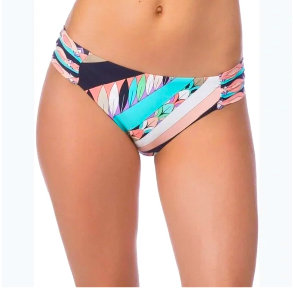 New Trina Turk Electric Wave Hipster Boho Bikini Swim Bottoms Women's Size 6